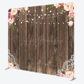 Lofaris Floral Wooden Lace Pattern Square Tension Backdrop